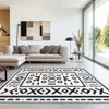 Soft and Stylish Black Area Rug - Washable, Non-S Pile Faux Wool Rug for Living Room, Dining Room, Bedroom - Vintage Design