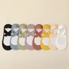 Women Socks Ice Silk Boat Harajuku Solid Color Shallow Mouth Cotton Slipper Seamless Anti-slip Ankle Ladies