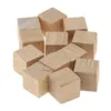 Bloklar 100 adet ahşap küpler bitmemiş kare küpler ahşap blok matematik yapım zanaat diy projeleri için hediye eğitim oyuncak hediye 240401