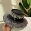 Wide Brim Hats Bucket Summer Women's Straw Hat Ladies Luxury Sun Fashion Protection Beach French Raff Cap