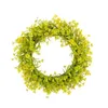 Party Decoration Realistic Spring Green Leaf Wreath Outdoor Plant för ytterdörr Artificiella bondgårdar Dekorationer 40 cm diameter