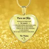 Pendant Necklaces Spanish To Para Mi Hija And Para Mi Hijo Heart Pendant For Women Birthday Gift Graduation Gifts Jewelry Necklace Key Ring 240330