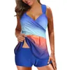 Costumi da bagno da donna 2024 Nuoto Tankinis Set Moda Monokini Beach Wear Costume da bagno a due pezzi Estate Stampa 3d