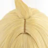 WIGS LEMAIL WIG Синтетические волосы Genshin Impact Mika Cosplay Wig Surveyor of Guerrilla Group 30 см. Золото -резистентные мики.