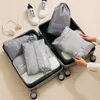 Bolsas de almacenamiento 6 unids/set bolsa de viaje de gran capacidad impermeable equipaje ropa ropa interior cremallera