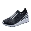 Casual Shoes Summer Breathable Slip On For Women Leisure Wedges Rhinestone Anti-skid Tide