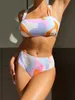 Maillot de bain bikini taille haute femme maillots de bain femme sexy bandeau bikinis ensembles plage brésilienne natation pour femmes maillots de bain 240402