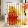 Shower Curtains Water Surface Flowers Curtain Beautiful Orchid Butterfly Bathroom With Hook Decorative Cloth Home Washable Fabric