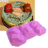 Baking Moulds Pink 6 Even Car Creative Silicone Chocolate Model Birthday Cake Decoration Tool Fudge Mold