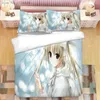 Zestawy pościeli anime yosuga no sora 3D z nadrukiem set King King Duvet Cover Pillow Case Comforter łóżka pościel 04