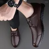 Scarpe casual Mocassini da uomo neri Mocassini morbidi e traspiranti Uomo Scarpe da barca in pelle di alta qualità Guida maschile