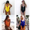 Summer Candy Color One Piece Swimsuits Women Zipper Design Wschoda w szpic chude bikini stroje kąpielowe