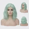 Parrucche Vicwig Curly cosplay parrucche per donne corto blu viola verde giallo giallo parte giallo parte resistente a calore peli sintetici