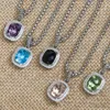 Pendant Necklaces Jade Angel 12 10mm Multi Color Cubic Zirconia Fashionable And Unique Mini CZ Side Stone Personalized David Necklace