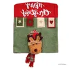 Chair Covers Christmas Back Cover 3D Santa Snowman Elk Slipcovers For Dining Room Holiday Party Decorations