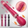 Poderoso empurrando vibradores vibrador três motores silicone telescópico mais vibração grande tamanho varinha massageador brinquedo sexual para casal 240326