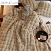 Cobertores Ruched Luxuoso Macio Faux Fur Throw Cobertor Fuzzy Plush com Mink Reversível para Sofá Cama Decoração de Casa