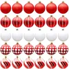 Décoration de fête Boules d'arbre de Noël Boules en plastique pailletées 30PCS