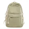 Sacs d'école en Nylon avec fermeture éclair, sacs à dos décontractés de grande capacité pour dames, Style basique, 2024