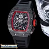 Luxe horloges Mechanisch horloge Zwitserse bewegingsgrootte Zy Mechanics Mens Watchs 40x50x16mm RM1103 RM011 met volledig 7750 timingmachine NTPT Carbon Fib