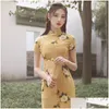 Ubranie etniczne żeńska elegancka cheongsam retro temperament młode dziewczyny sukienka impd qipao nowoczesne kobiety y chińskie tradycyjne upuszczenie dhtgc