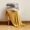 Blankets Nordic Acrylic Knitted Tassel Sofa El Throw Bed End Home Decoration Blanket