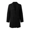 Abiti da donna Giacca da donna elegante di media lunghezza Cardigan monopetto Blazer da lavoro formale a maniche lunghe slim fit leggero