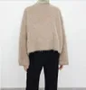 Pull Toteme en laine à col rond pour femme, ample, ample, Silhouette ample, 2024