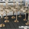 Party Decoration 5 Arm Gold Candle Holders Candlestick Wedding Centerpieces For Tables Centre De Table Mariage Crystal Centerpiece Dr Dha5N