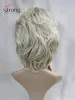 Parrucche cortometraggi morbidi a strati rastrellati biondi spazzate colpi piena parrucca sintetica naturale opere da donna delle parrucche da donna