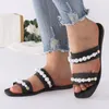 Sandálias elegantes sapatos femininos mulheres chinelos abertos slides com acessórios extravagantes comfrotable footbed sandalias