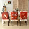 Housses de chaise, couverture de Banquet de noël, décoration de siège de salle à manger, de fête du père noël, de cuisine, de maison, cadeaux