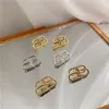 Bijoux Bb Oreille d'oreille Internet Cébrite Niche Design Full Diamond Double B LETTRES BOURNES D'OREURES LUMBRE LUXE SENTIFLES MOLLE OEUEURES CÉLÉBRITÉ X406