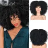 Parrucche corti parrucche ricci afro stravaganti con frangia per donne nere sintetiche ombre bionda parrucche capelli di alta temperatura