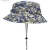 Cappelli a bordo larghi cappelli a secchio Outfly Digital Camouflage C Camping da campeggio all'aperto Cappello corto Sun Profun Bionic Jungle Hat Hat Hat Wholesale L240402