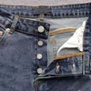 Homens de verão calças de jeans roxas cortam calças curtas de jeans soltas para mensagens retas da marca roxa reta de calças de joelho casual 2024 25