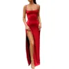 Femmes urbaines robes Sexy fille légère conception Pure noir fendu hanche sangle longue Style avec fête es femmes robe robes