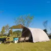 Tält och skyddsrum utomhus camping 3-4 personer svart belagd tält lyx bärbar tunnel solprocess