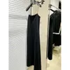 TH~ROW Sling Dress 2024 Spring/Summer One line Neck Thin Shoulder Strap Tall Floor Sweeping Long Dress Split A-line Skirt