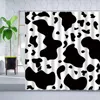 Shower Curtains Creative Color Leopard Curtain Hook Animal Texture Black White Purple Modern Dot Geometric Bathroom Hanging Set