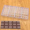 Baking Tools Polycarbonate Chocolate Mould DIY Pastry Candy Square Plaid Bar Cake Mold Kitchen Bakery Supplies