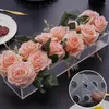Wazony przezroczyste prostokątne akrylowe wazon kwiatowy Centralny element nowoczesny dekoracyjny ślubny pudełko na prezent na pokój domowy dekoracja stolika pokoju