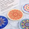 Bordmattor 10 X Europe och Amerika Round Ceramic Coasters Mandala Flower Mönstrade kök Hushållsverktyg Restaurang Tillbehör