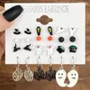 Boucles d'oreilles pendantes à revêtement noir, araignée, chauve-souris, citrouille, mignonnes pour femmes et filles, gothique, Festival d'halloween, bijoux à la mode, cadeau