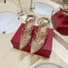 Spiegel kwaliteit dames pumps sandalen designer mode hoge hak jurk schoenen met strass decoratie terug lege teen puntige 6.5CM / 10CM naaldhak schoenen met doos