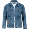 Vestes pour hommes Chic Hommes Automne Veste Cardigan Solide Couleur Pure Denim Thermique