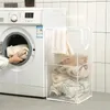 Tvättpåsar Förstora förvaringskorg transparent rutnät Hushåll Badrummet Dirti