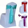 Table Skirt Shiny Satin Sashes Chair Cover Sash Wider Fuller Bows Engagement Wedding Party Back Clean Funny Fashion Decoration