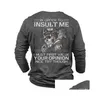 Men'S Casual Shirts Rukas T-Shirt And Slogan Skl Graphic Printing Cut Throat Black Military Green Dark Blue Gray 3D Outdoor Long Sle Dhybq