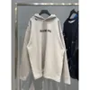 Mens Designer Hoodie Balencigs Moda Hoodies Hoody Mens Suéteres Versão de Alta Qualidade Letra Fuzzy Fleece Chapéu Tecido Tingido Algodão Puro Lavagem Desgastada Buracos Suor VIQA